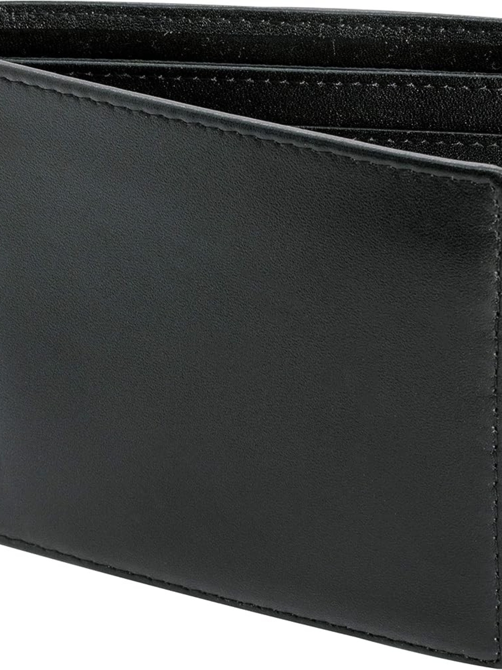 Classic Black Leather Men's Wallet - Minimal Bifold